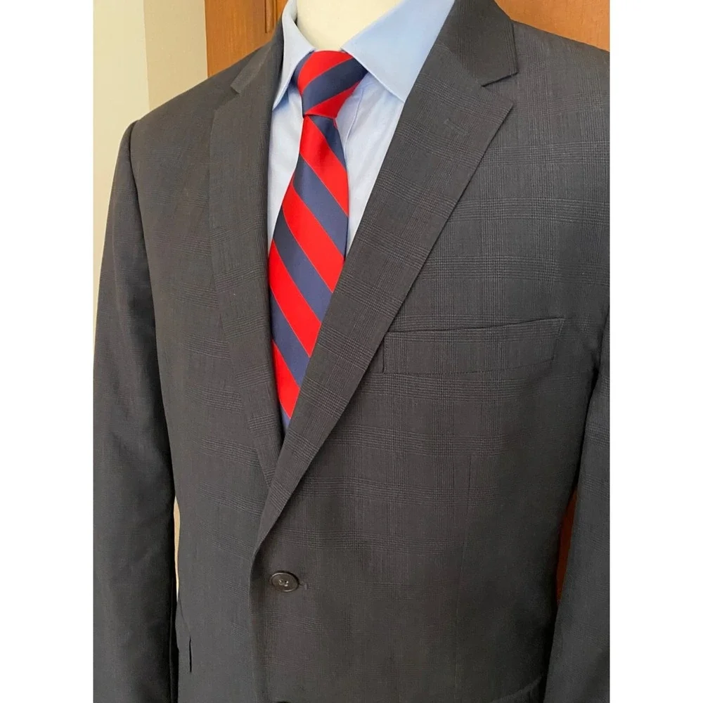 Jos. A. Bank Slim Fit Wool Sport Coat Men 44R Dark Gray Two-Button Jacket Blazer